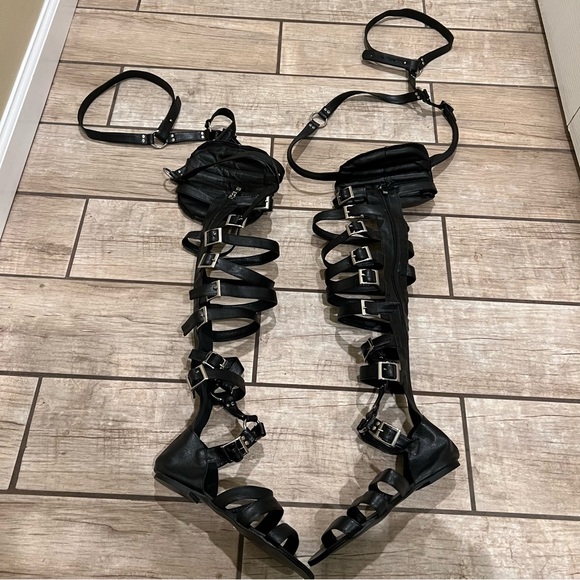 Over The Knee Gladiator Sandals Summer Boots Buckle Strap Tight High Sandals Boo - Picture 9 of 11